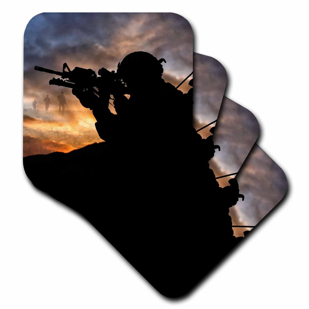 3dRose Army Soldiers in the United States Military for Veterans - Coasters (cst_335695)